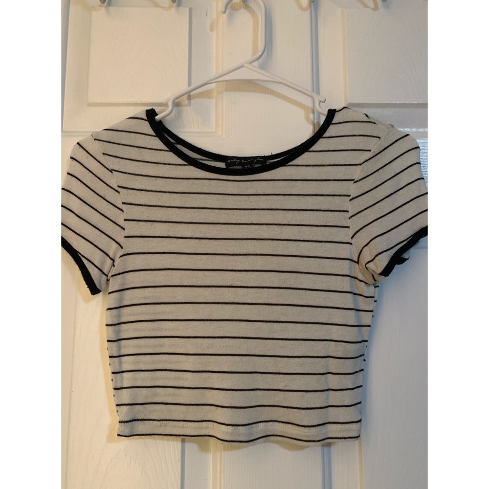 Cropped Striped Tee